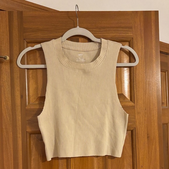 aerie Tops - Aerie Beige Ribbed Tank Top